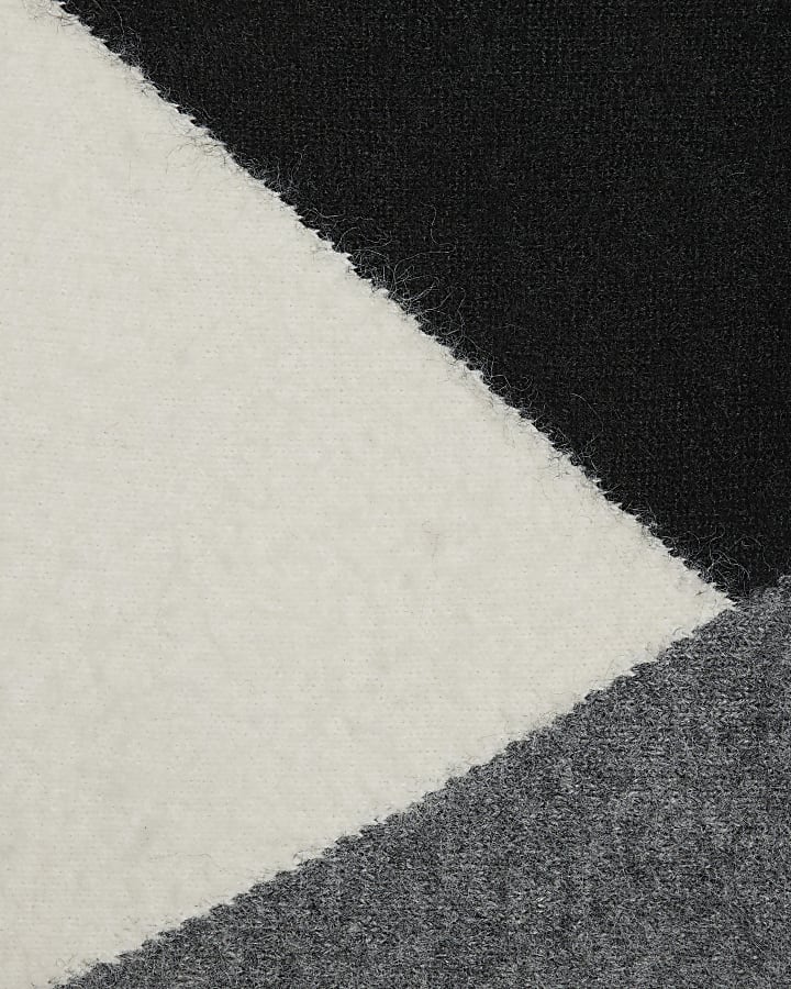 Black Argyle Print Batwing Jumper