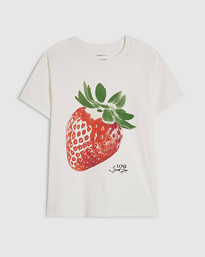 White Short Sleeve Strawberry Baby T-Shirt