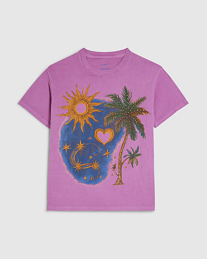 Pink Cotton Celestial T-Shirt