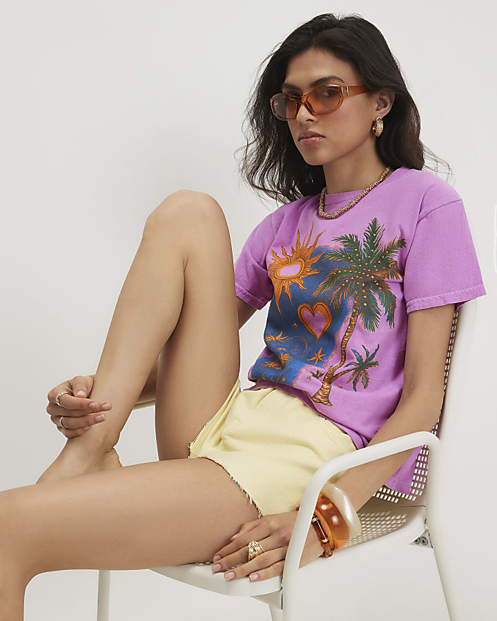 Pink Cotton Celestial T-Shirt