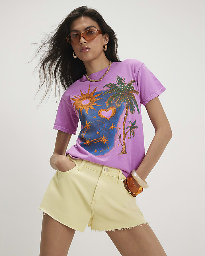 Pink Cotton Celestial T-Shirt