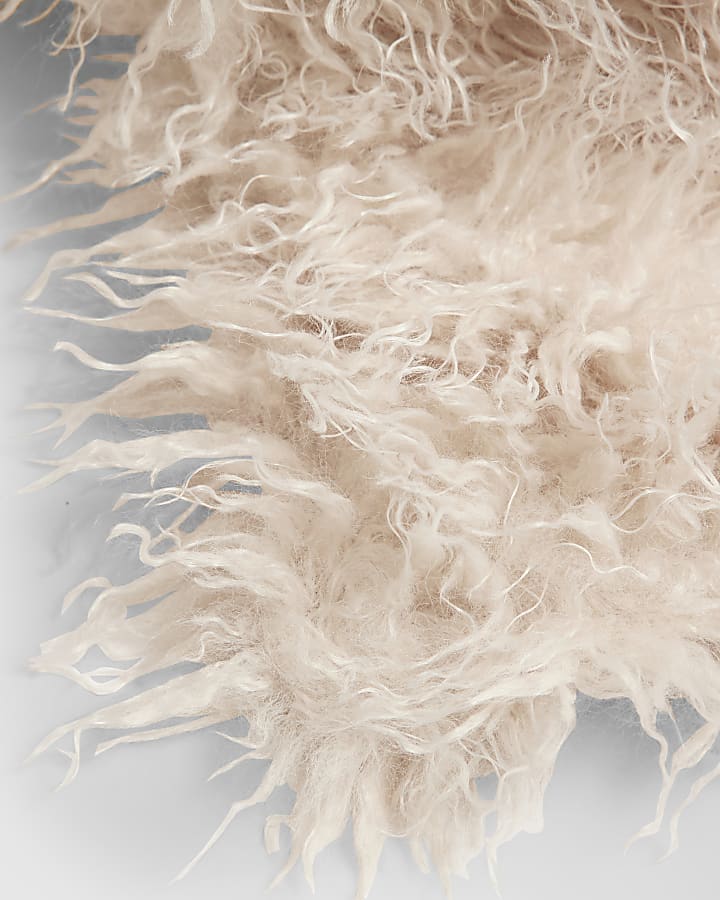 Cream Faux Mongolian Fur Scarf