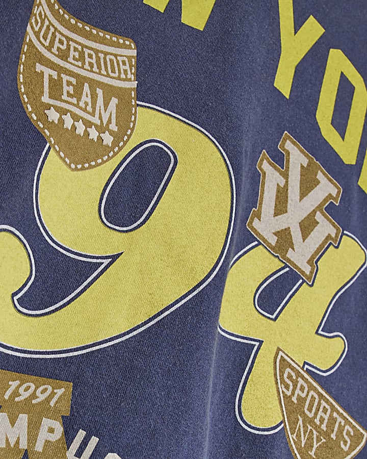 Navy Short Sleeve New York Badge T-Shirt