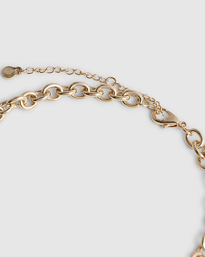 Gold Molten Lariat Necklace