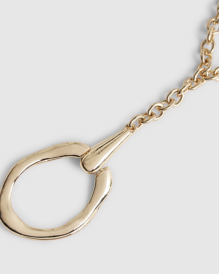 Gold Molten Lariat Necklace