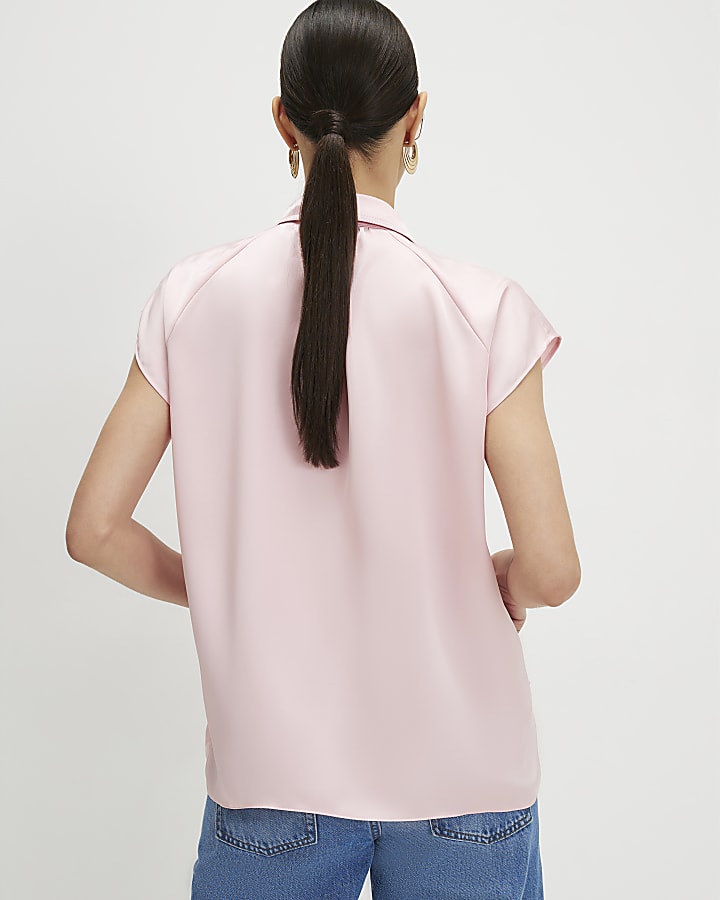 Pink Satin Relaxed Shirt