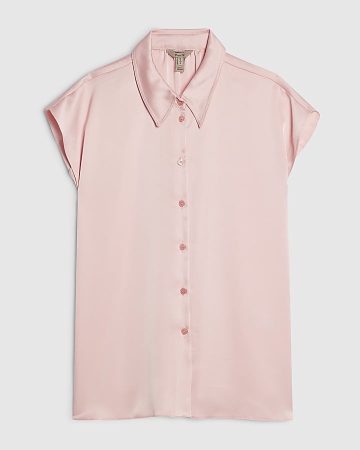 Pink Satin Relaxed Shirt