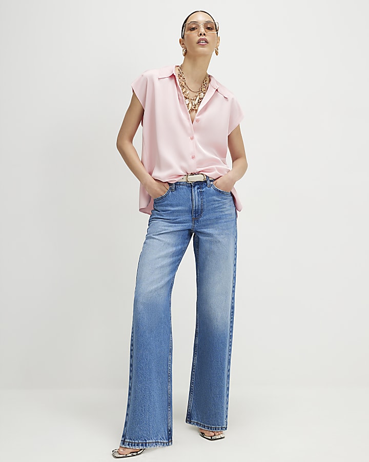 Pink Satin Relaxed Shirt