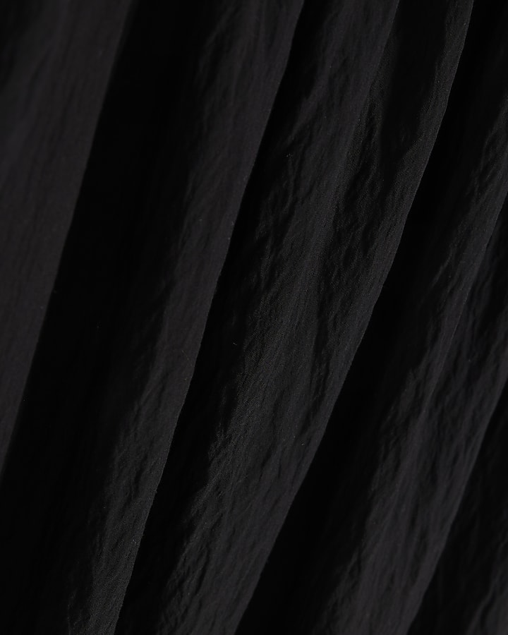Black Cotton Bardot Maxi Dress