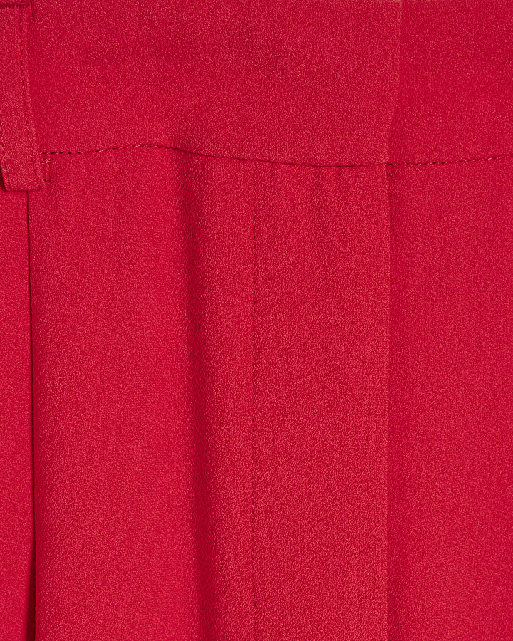 Red Drapey Barrel Leg Trousers