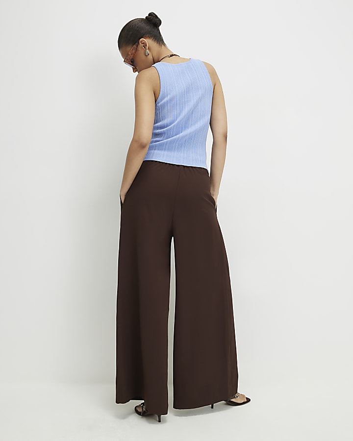 Brown Wide Leg Trousers