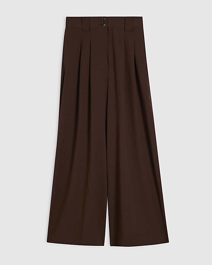 Brown Wide Leg Trousers
