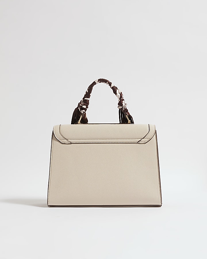 Cream Fringe Scarf Tote Bag