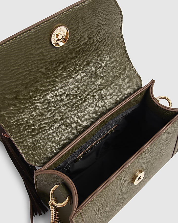 Khaki Fringe Scarf Tote Bag