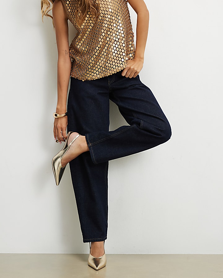 Gold Wide Fit Slingback Logo Court Heels