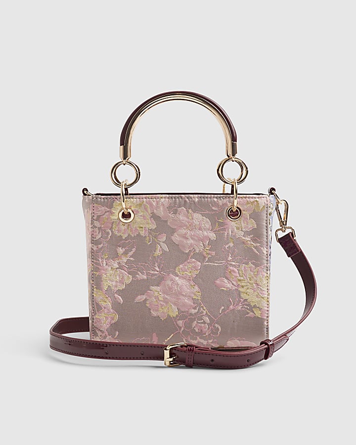 Pink Floral Tapestry Tote Bag