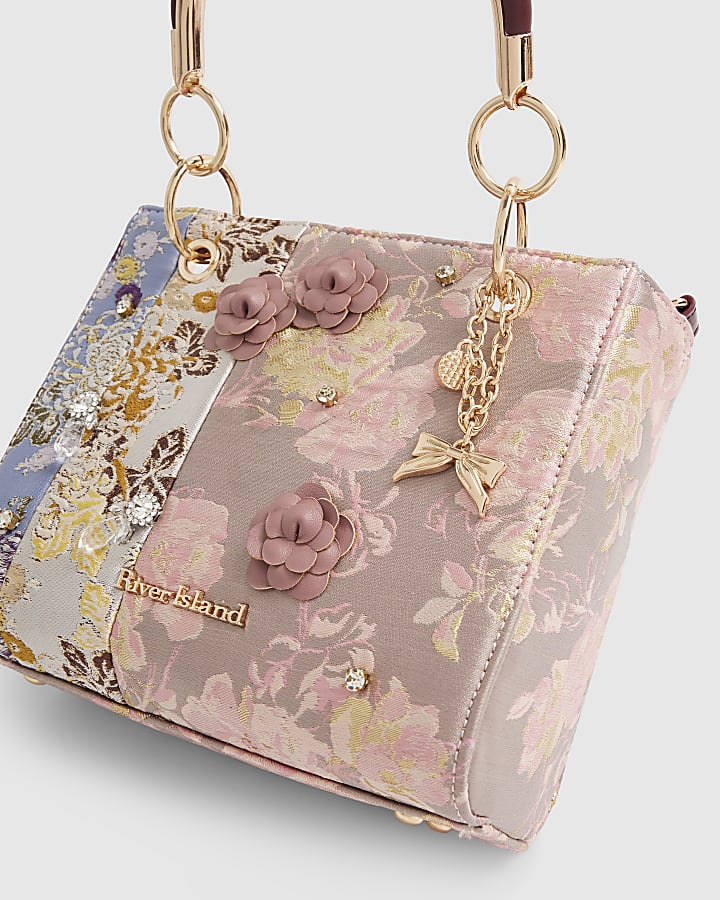 Pink Floral Tapestry Tote Bag