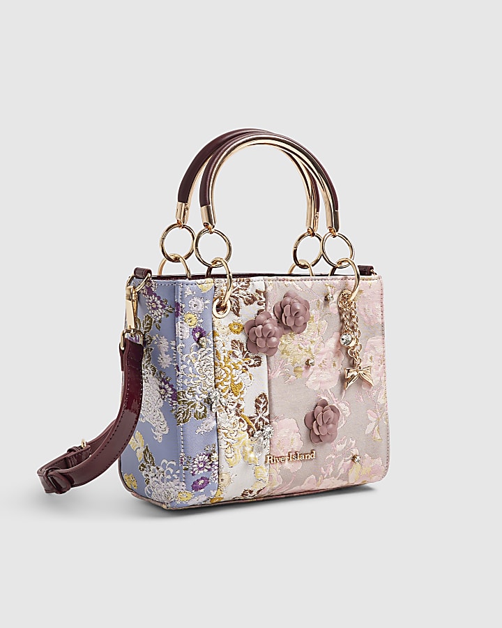 Pink Floral Tapestry Tote Bag