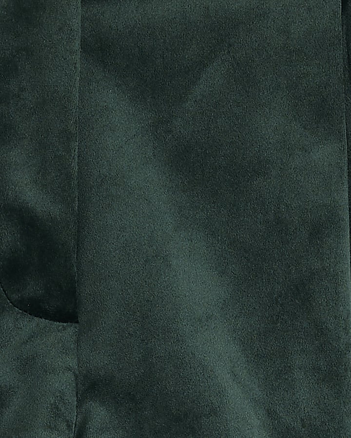 Green Velvet Pleated Shorts