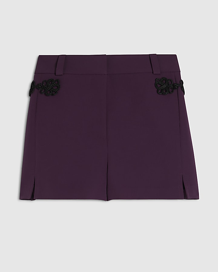 Purple Mandarin Trim Shorts