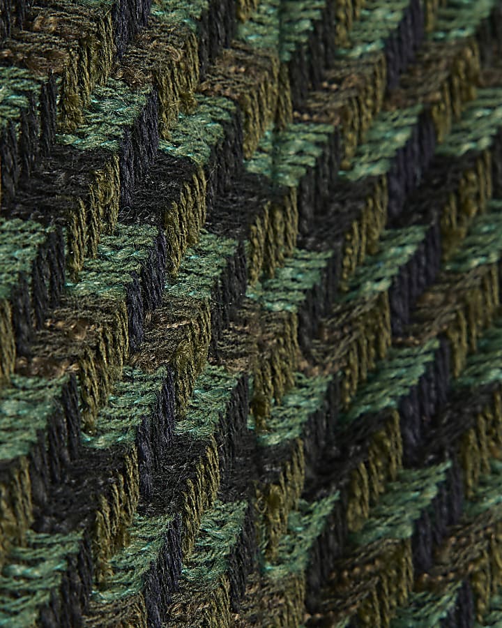 Green Check Boucle Cropped Jacket