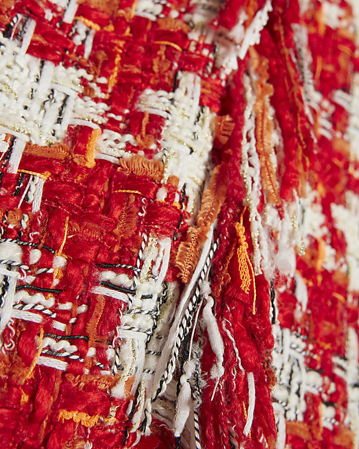 Red Check Boucle Jacket
