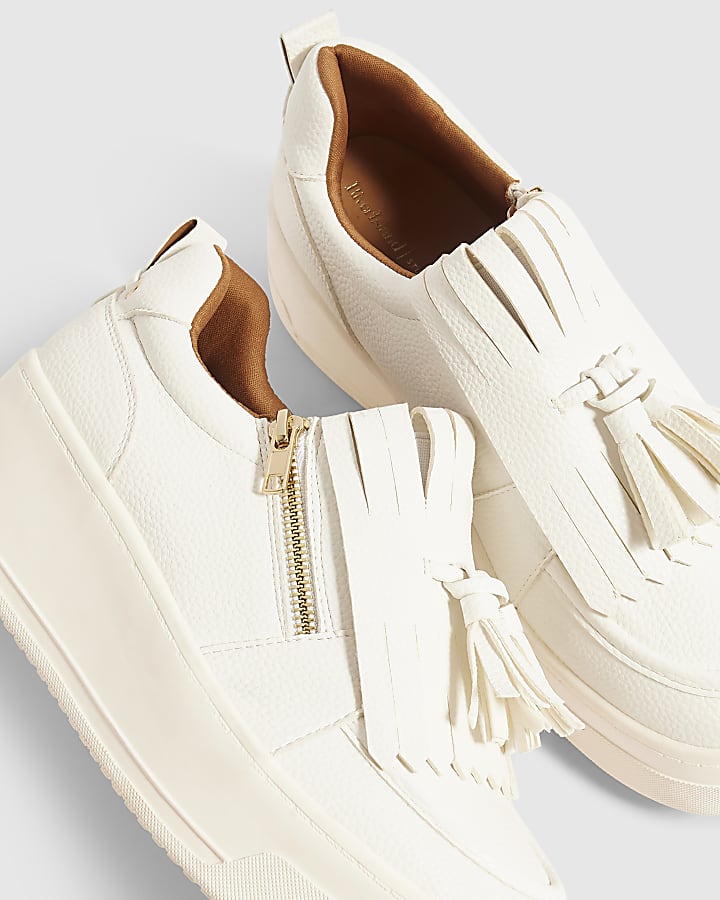 White Loafer Style Trainers