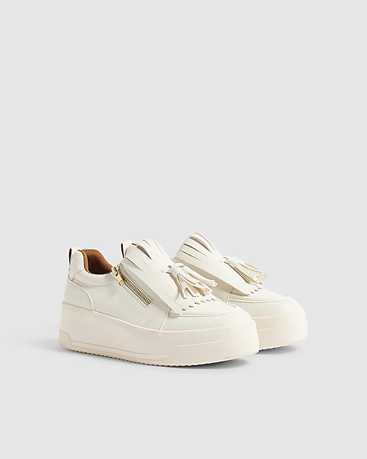 White Loafer Style Trainers