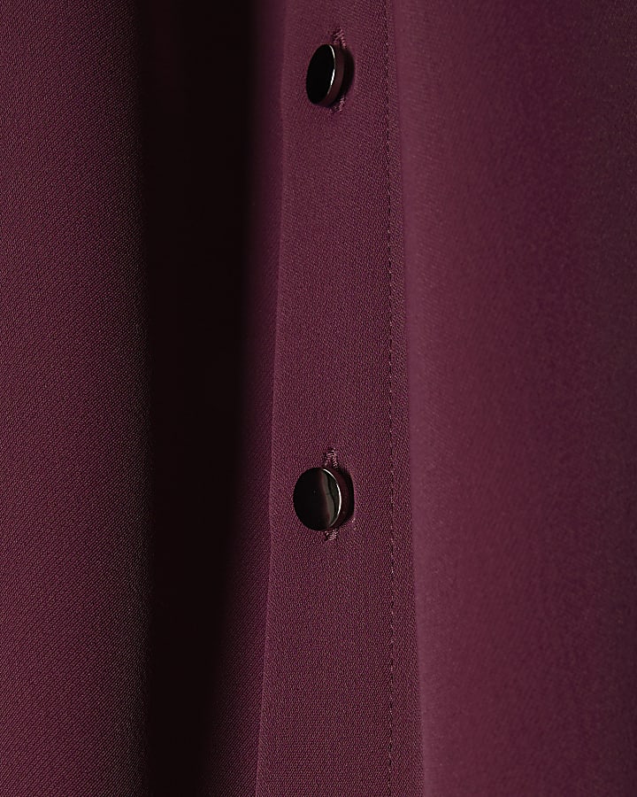 Purple Turnback Sleeve Shirt