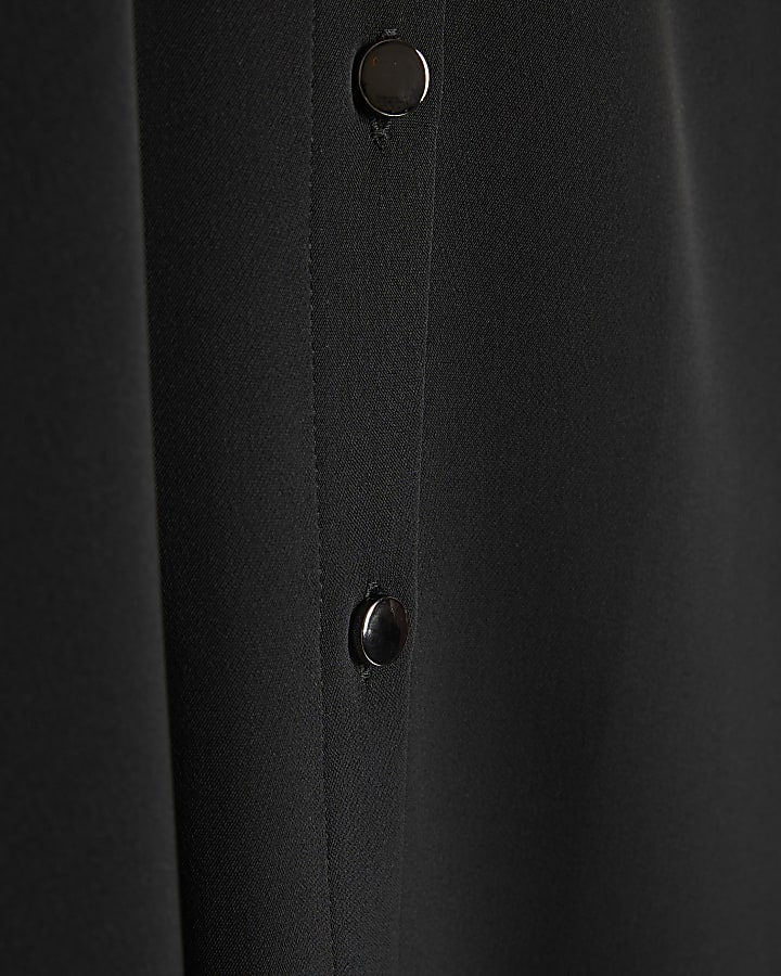 Black Turnback Sleeve Shirt