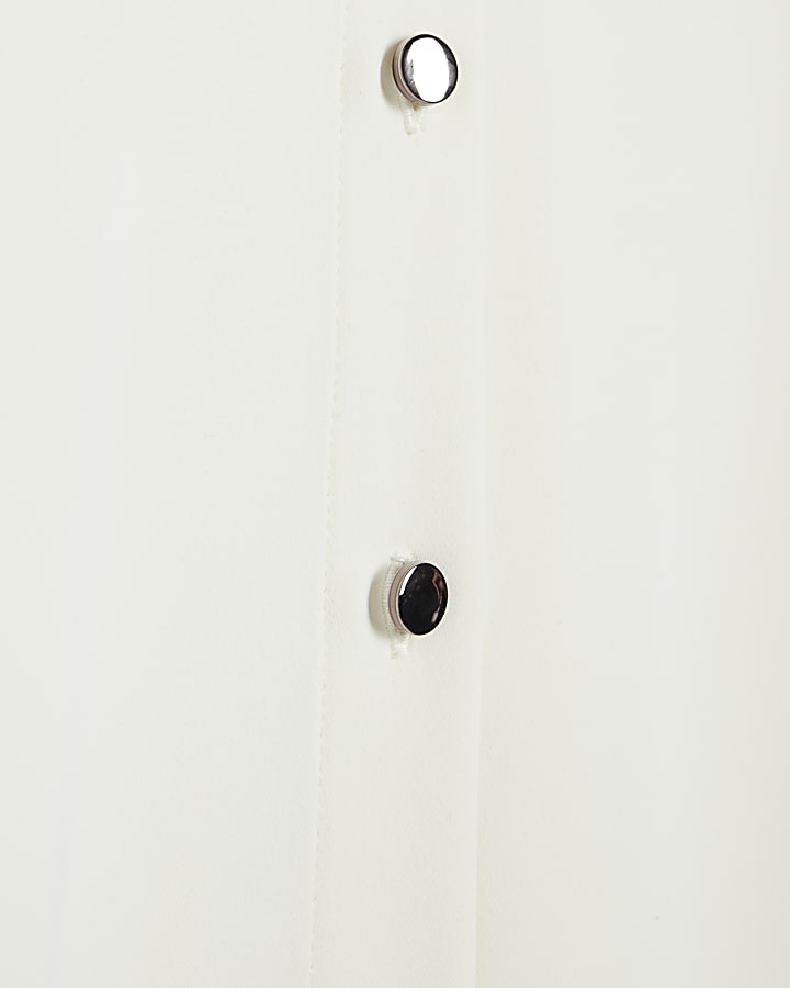 White Turnback Sleeve Shirt
