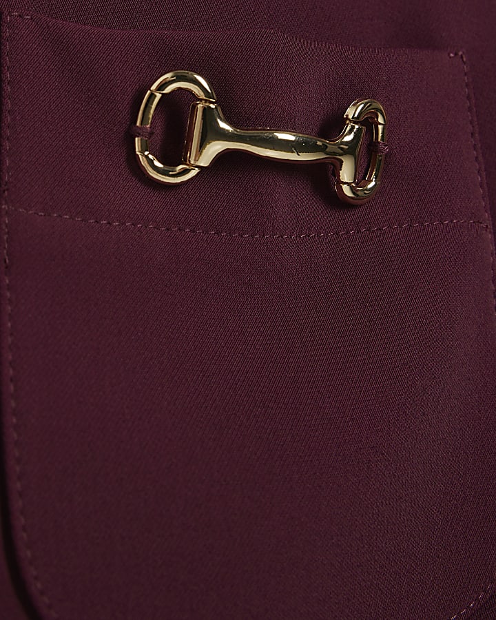 Purple Snaffle Crepe Workwear Dress