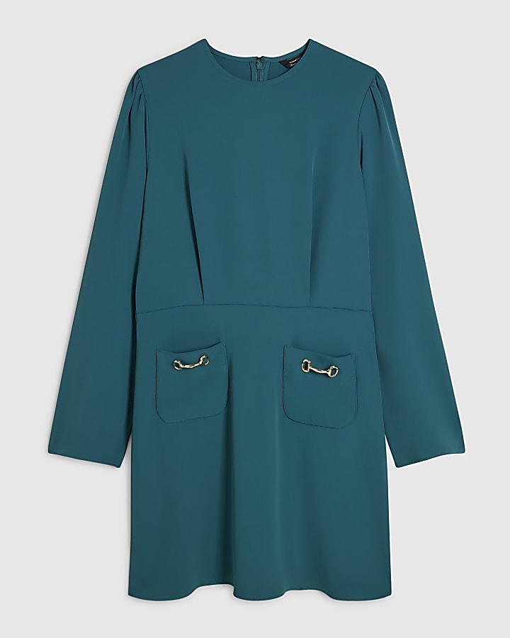 Blue Snaffle Crepe Mini Dress