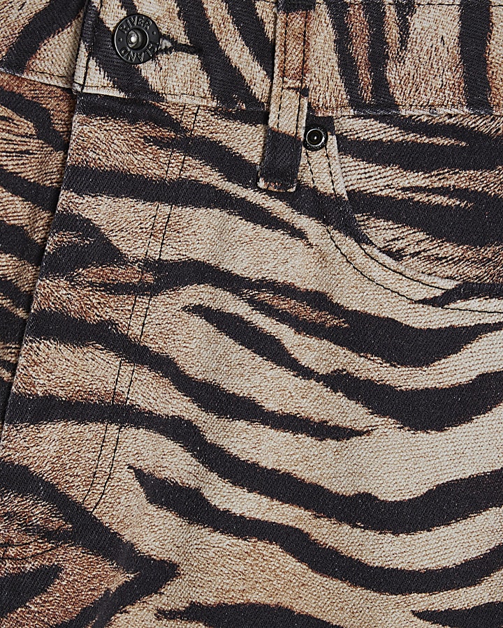 Brown Tiger Relaxed Straight Leg Jeans