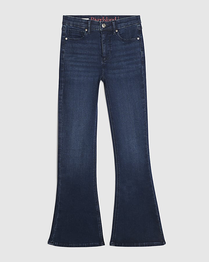 Petite Blue High Waisted Sculpt Flare Jeans