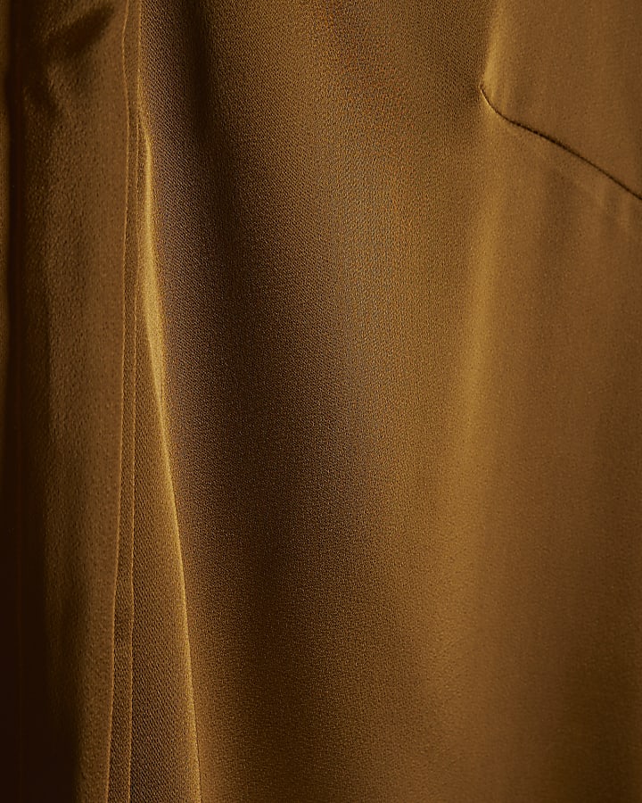 Khaki Slimline Satin Shirt