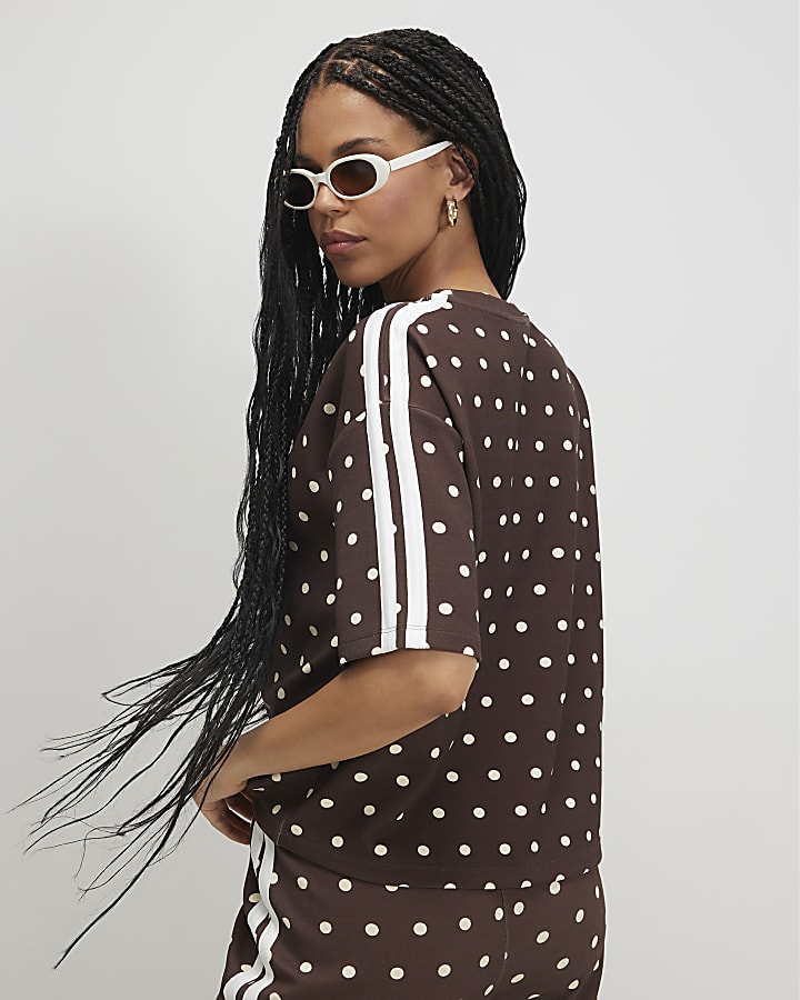 Brown Premium Polka Dot Tape T-Shirt