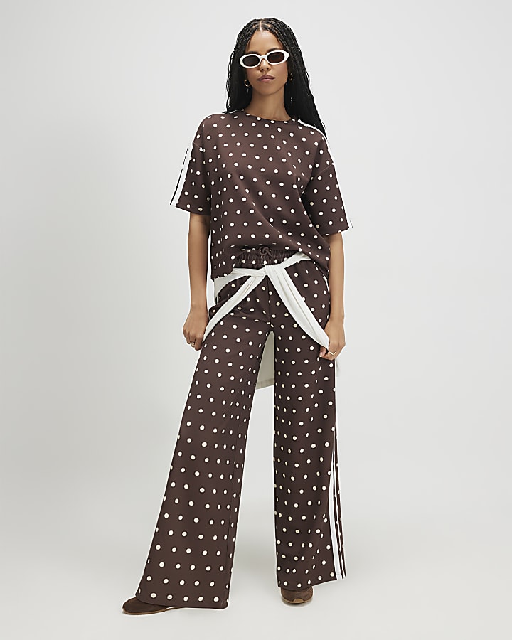 Brown Premium Polka Dot Tape T-Shirt