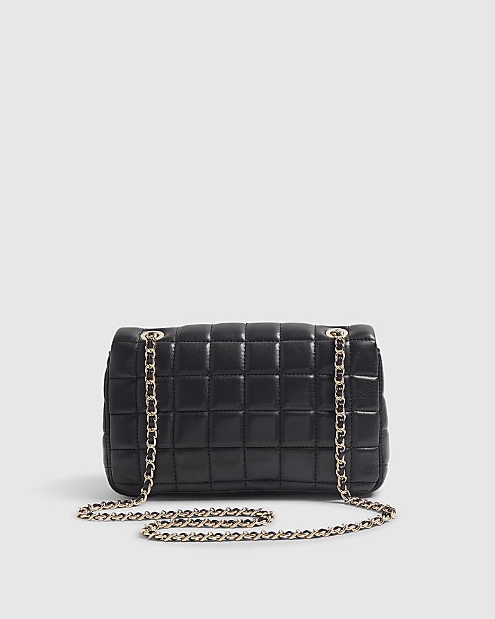 Black RIR Quilted Shoulder Bag