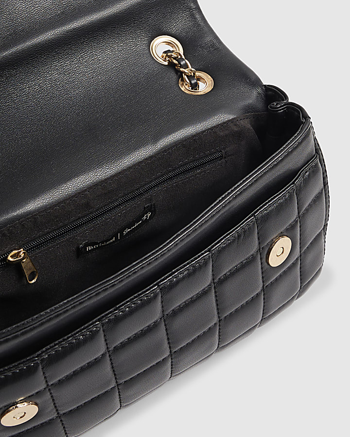 Black RIR Quilted Shoulder Bag