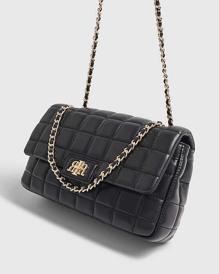 Black RIR Quilted Shoulder Bag