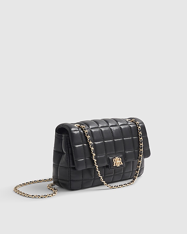Black RIR Quilted Shoulder Bag