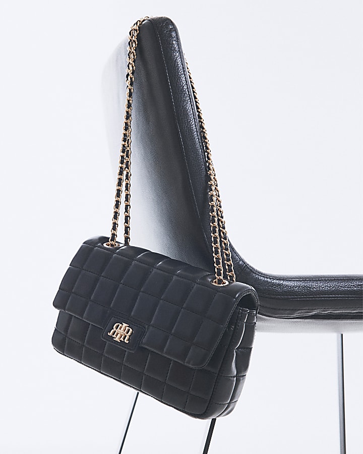 Black RIR Quilted Shoulder Bag