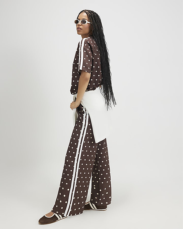 Brown Premium Polka Dot Tape Joggers