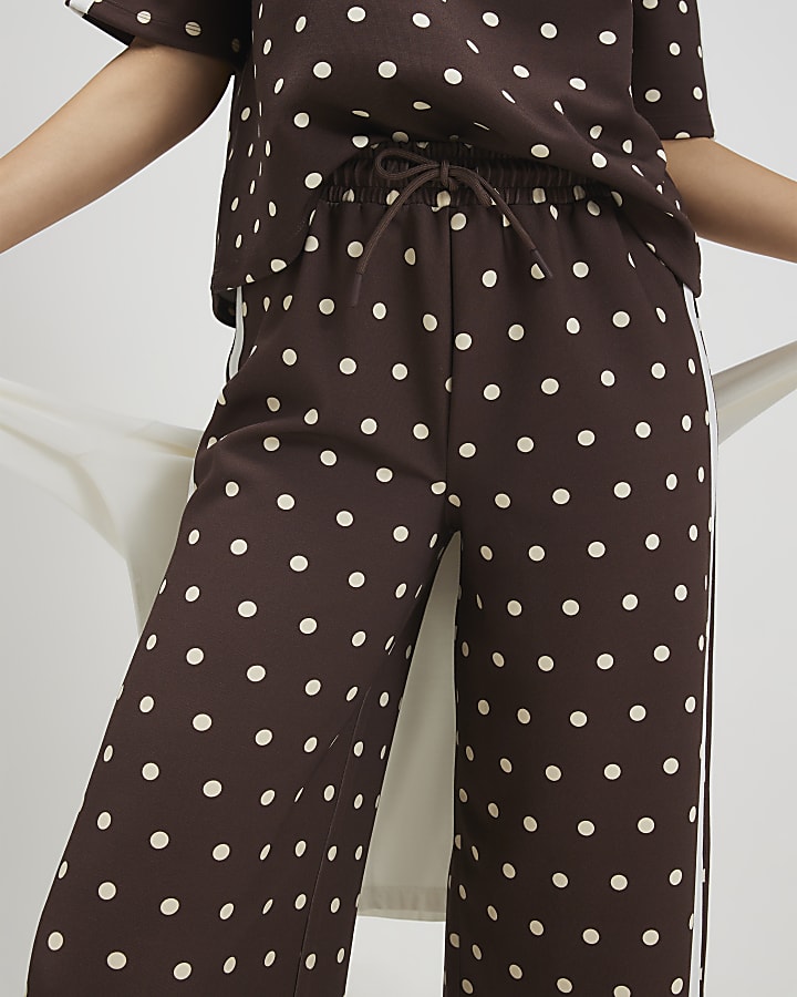 Brown Premium Polka Dot Tape Joggers