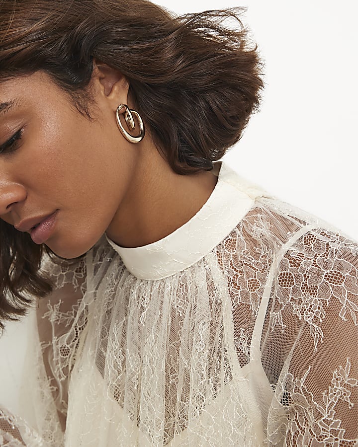 Gold Twisted Hoop Earrings