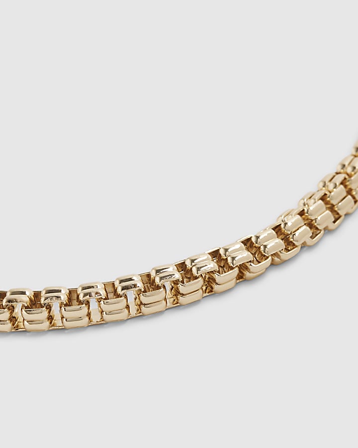Gold Chunky Box Chain Necklace