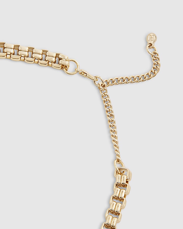 Gold Chunky Box Chain Necklace