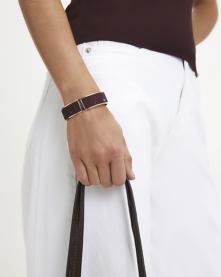 Red Snake Print Bangle