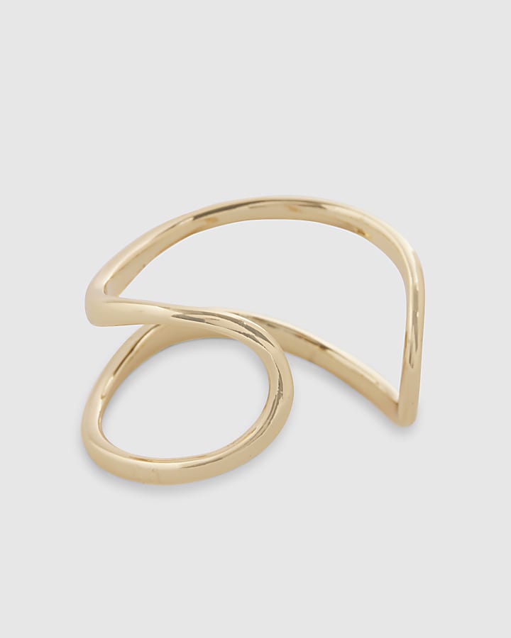 Gold Open Wave Arm Cuff